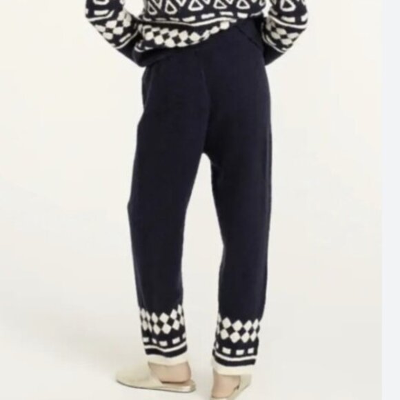 NWT J.Crew fair isle cozy sweater geometric jogger style pants - Picture 4 of 6